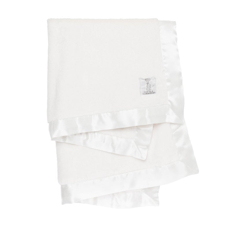 Little Giraffe Baby Blanket - Luxe Soft Blanket with Satin Trim - Baby Stroller Blanket - Newborn Baby Essentials & Baby Gifts - 29x35" - Cream - Image 1
