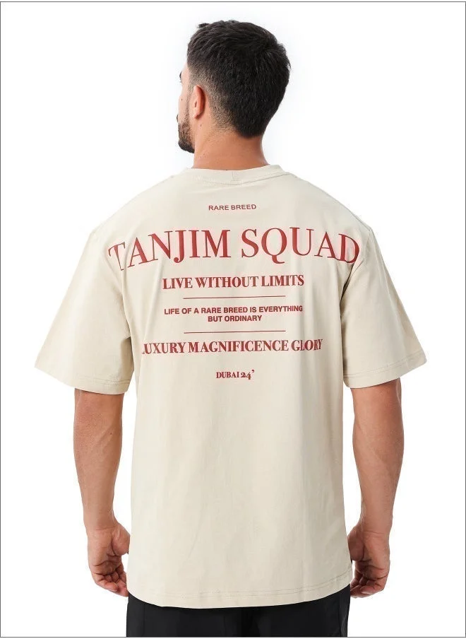 Tanjim Squad Beige TANJIM SQUAD - VISION T-SHIRT BEIGE for Men | Best Price UAE
