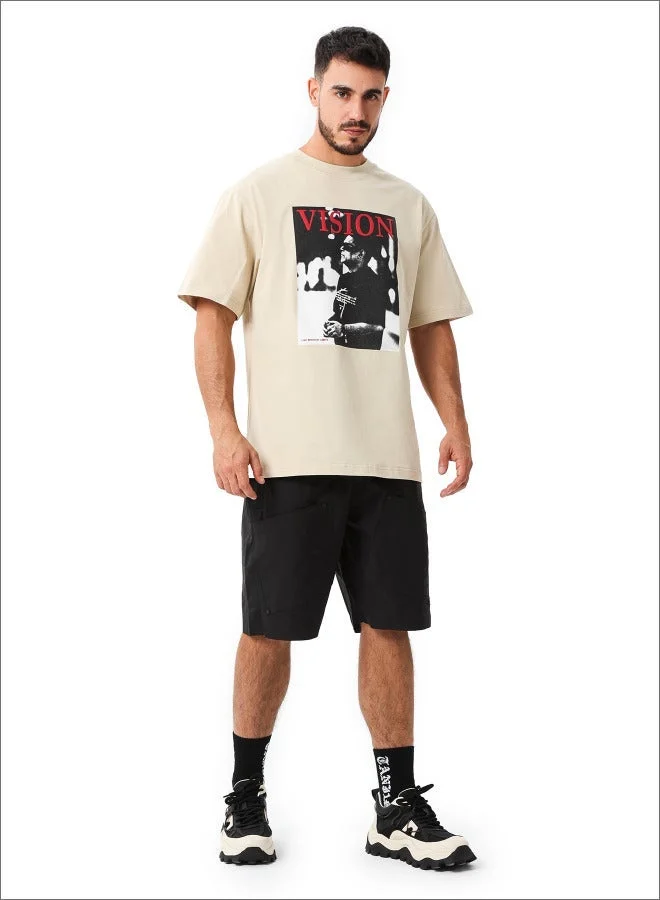 Tanjim Squad Beige TANJIM SQUAD - VISION T-SHIRT BEIGE for Men | Best Price UAE
