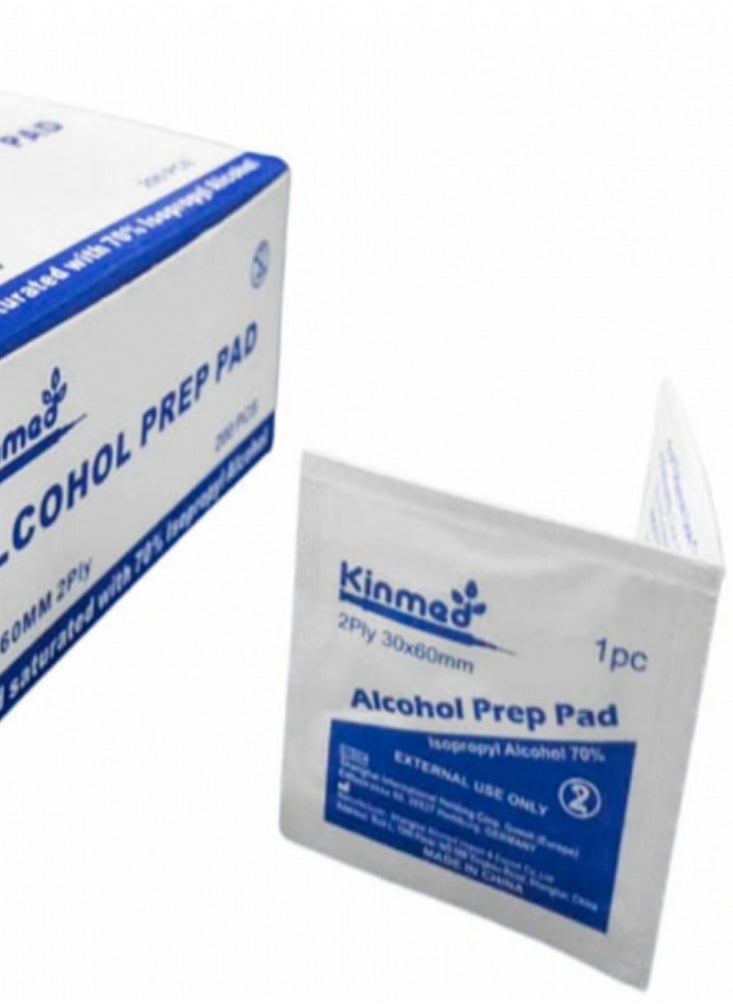 Kinmed 100 PCS Box Alcohol Pads 30*60MM 2Ply  - Image 1