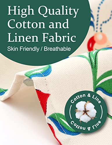 APRONNER Cotton Linen Baking Plus Size Aprons for Women with Pockets Kitchen Cooking Flowers and Trojans 02 - Image 4