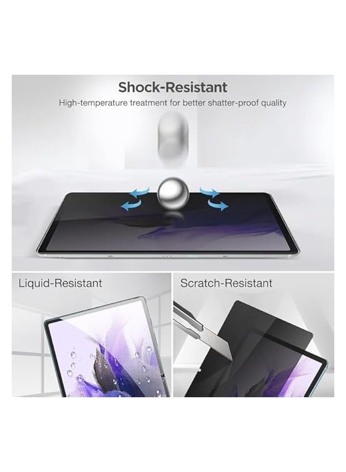 erorex Privacy Screen Protector Compatible with Galaxy Tab S9 FE Plus 2023 12.4 inch (SM-X610/X616), Anti-Spy Tempered Glass Tinted Screen Film Guard - Image 5