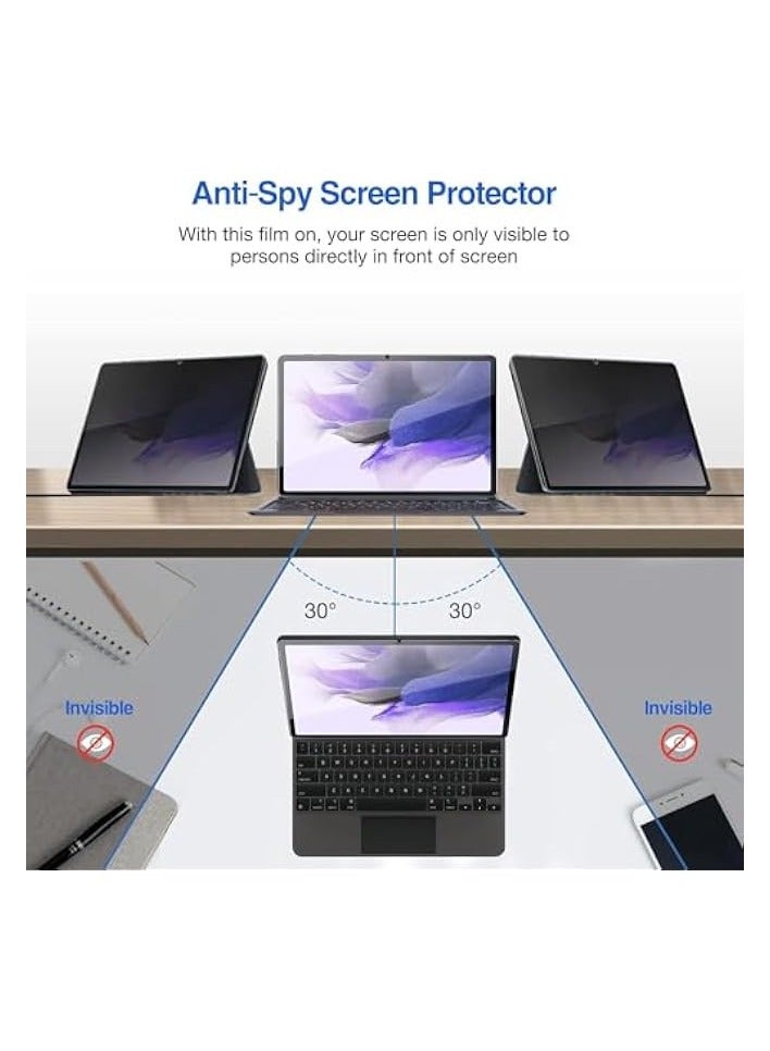 erorex Privacy Screen Protector Compatible with Galaxy Tab S9 FE Plus 2023 12.4 inch (SM-X610/X616), Anti-Spy Tempered Glass Tinted Screen Film Guard - Image 4