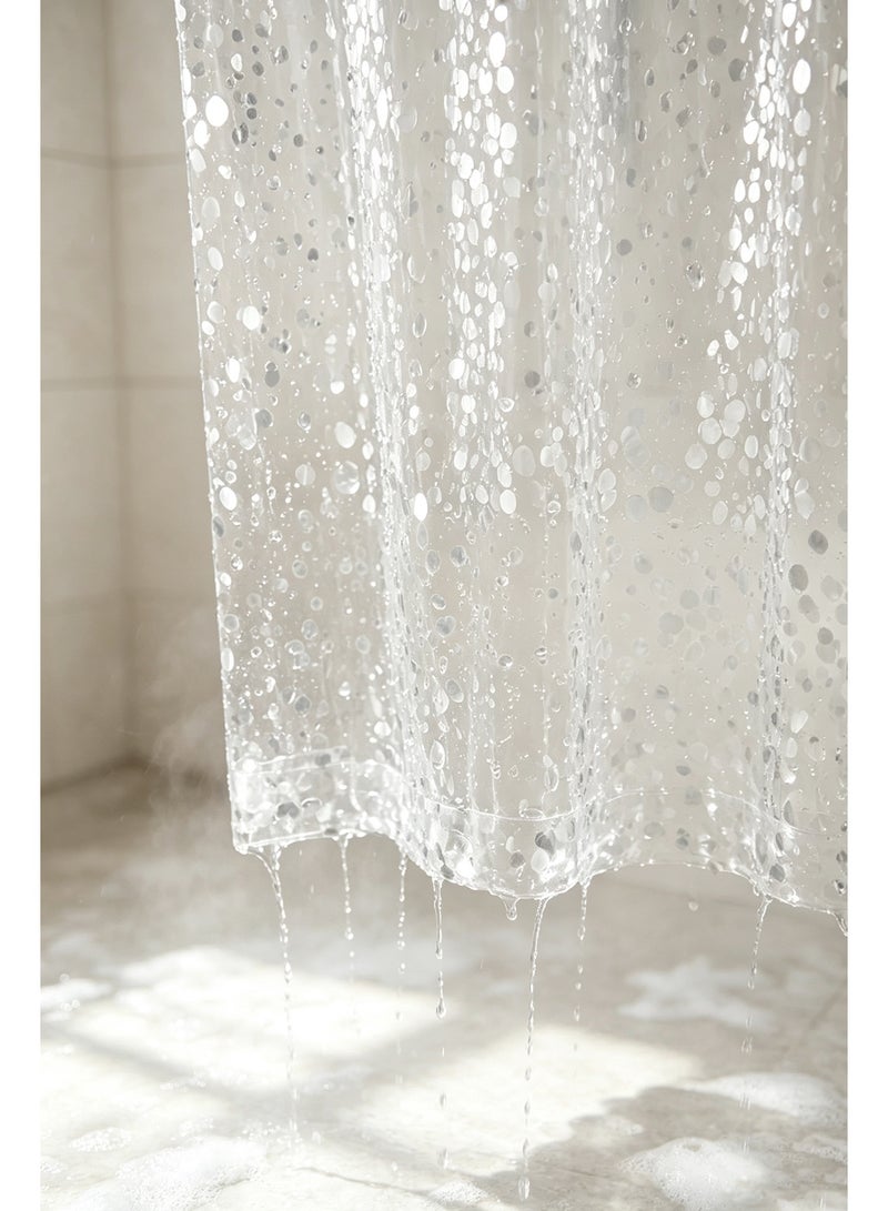 Shower Curtain Liner, Waterproof Mold Resistant Clear Plastic Shower Curtain with Weighted Hem & 12 Hooks, Rustproof Grommet Transparent Bath Curtain for Bathroom Bathtub - Image 4
