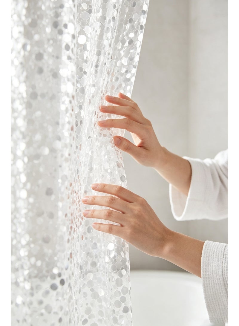 Shower Curtain Liner, Waterproof Mold Resistant Clear Plastic Shower Curtain with Weighted Hem & 12 Hooks, Rustproof Grommet Transparent Bath Curtain for Bathroom Bathtub - Image 3