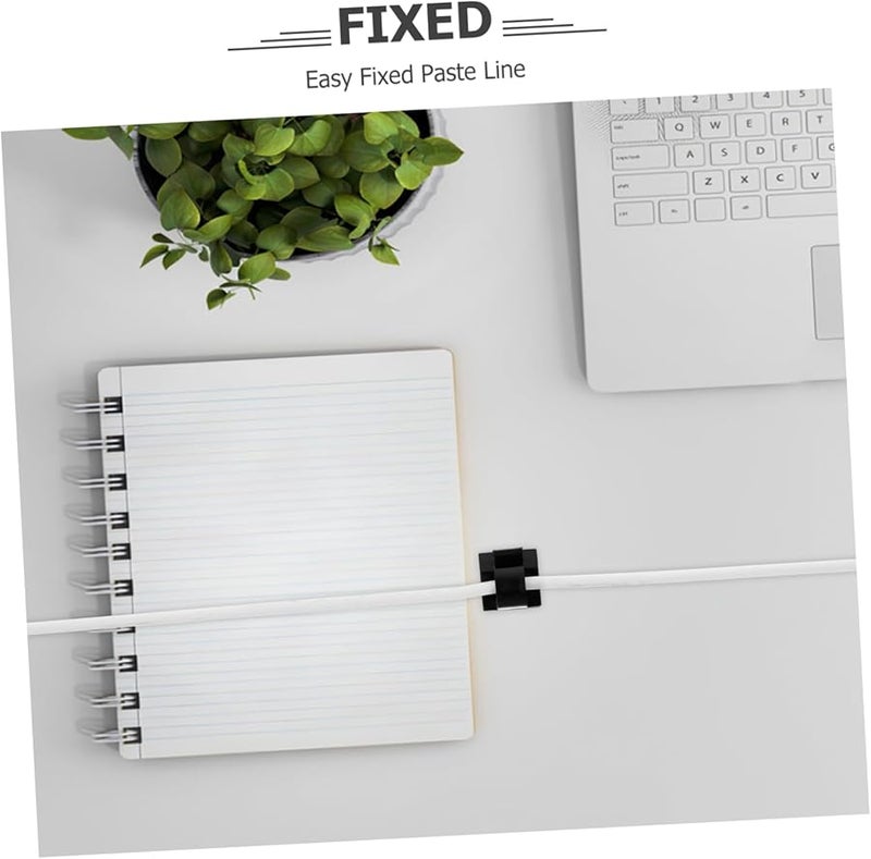 Black Adhesive Cable Clips 200pcs Cord Organizers No Drill Installation Desktop Management - Image 4