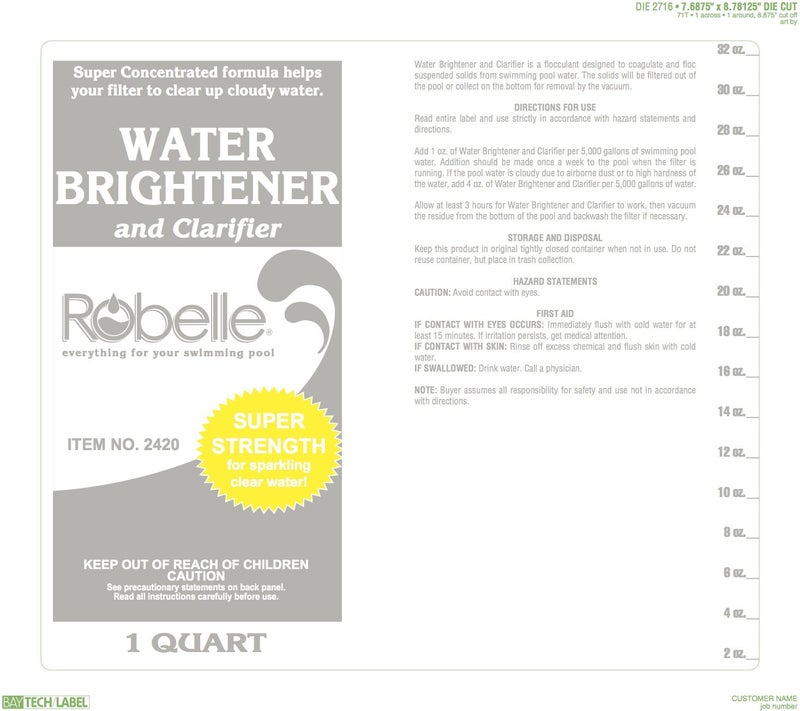 Robelle 1-Quart Premium Water Brightener and Clarifier, Pool Clarifier, Made in USA - Image 3