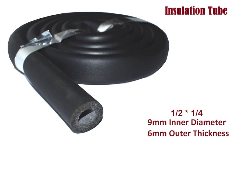 EVNCOM AC Insulation Tube AC Pipe Nitrile Tube Insulated Tube for Copper Pipe Thermal Insulation Tube Rubber Tube Multipurpose work1/2 ID X 1/4 THK 13MM Inner Diameter 6MM Outer Thk - Image 2
