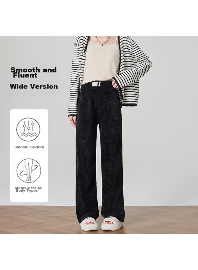 Liberal Freedom Wide-leg Pants For Women, Spring New High-waist Draping Straight-leg Pants, High-waist Slimming Chenille Wide-leg Casual Trousers - Image 2