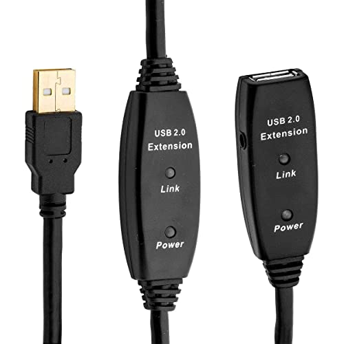 MutecPower 50 Feet Active USB Extension Cable 2.0 Male to Female with 2 Extension chipsets Signal Booster - Active Extension/Repeater Cord 15 Meters / 50 Feet - Image 2