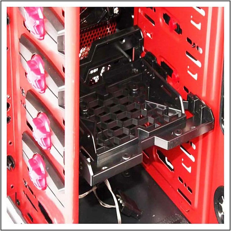 KOOBOOK 2Pcs 5.25" to 3.5" 2.5" SSD HDD Tray Caddy Case Adapter Hard Disk Drive Bays Holder Cooling Fan Mounting Bracket for PC - Image 5