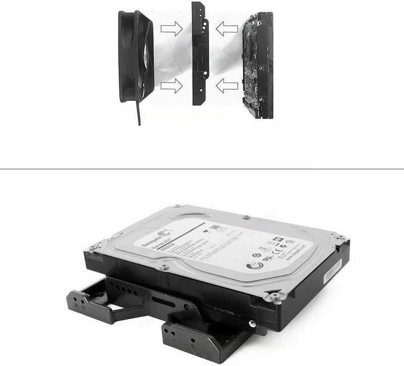 KOOBOOK 2Pcs 5.25" to 3.5" 2.5" SSD HDD Tray Caddy Case Adapter Hard Disk Drive Bays Holder Cooling Fan Mounting Bracket for PC - Image 4