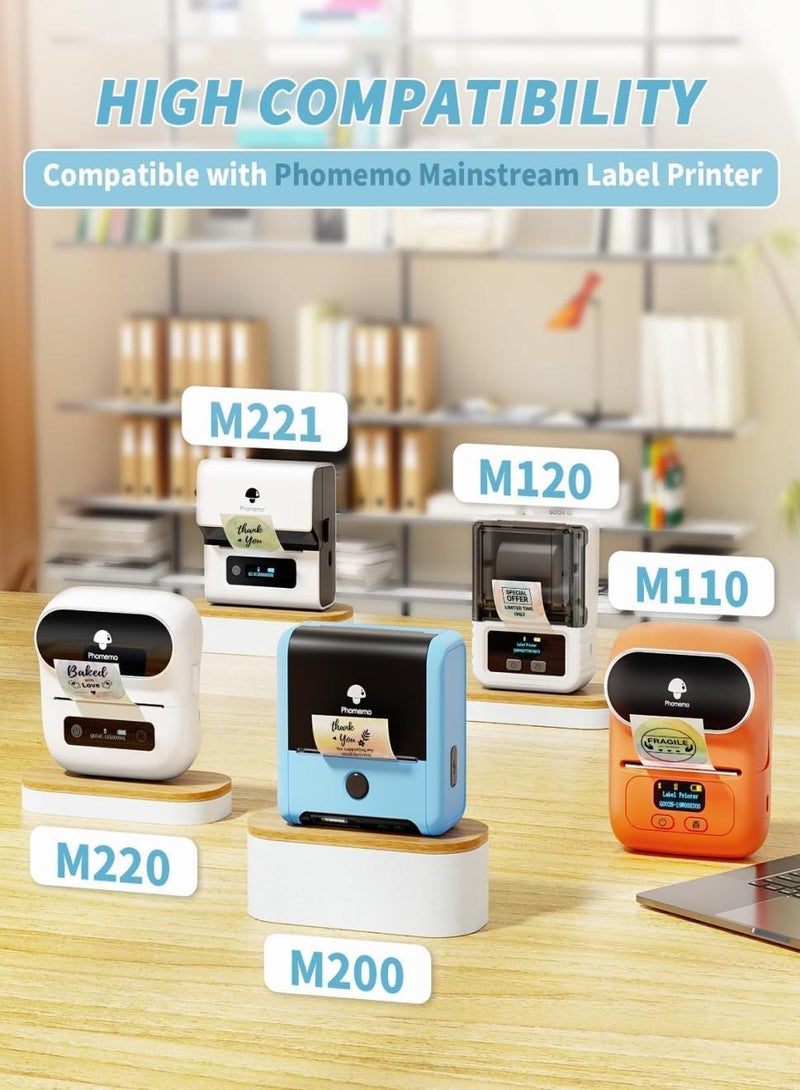 phomemo Thermal Sticker Labels 60mm×40mm(Inch 2.36"×1.57") - 180/Roll, Compatible with M200/M220/M221 Printer( Black on White) - Image 3
