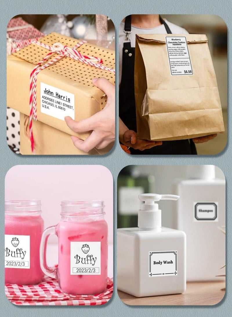 phomemo Thermal Sticker Labels 60mm×40mm(Inch 2.36"×1.57") - 180/Roll, Compatible with M200/M220/M221 Printer( Black on White) - Image 4