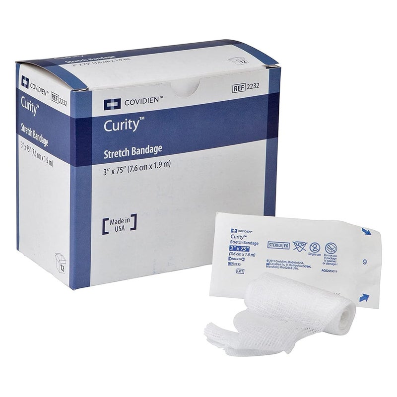Covidien 2232 Curity Stretch Bandage Sterile in Soft Pouch 3 x 41 yd 75 Relaxed Pack of 12 - Image 5