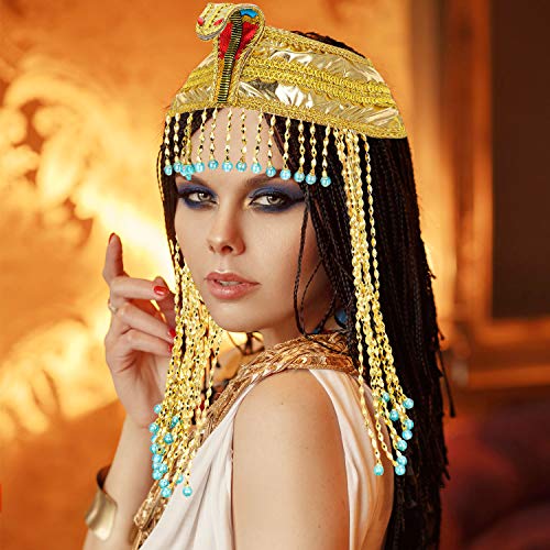 WILLBOND Women's Egyptian Headpiece Crown Snake Beaded Headband, Costume Accessory Beaded Headdress for Women, Eye-catching Design, Multiple Occasions, Proper Size - Image 3