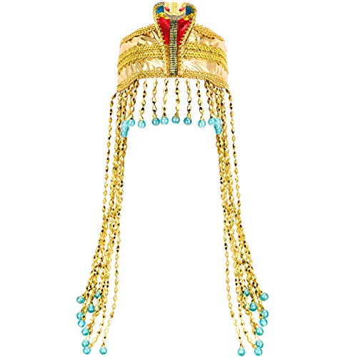 WILLBOND Women's Egyptian Headpiece Crown Snake Beaded Headband, Costume Accessory Beaded Headdress for Women, Eye-catching Design, Multiple Occasions, Proper Size - Image 1