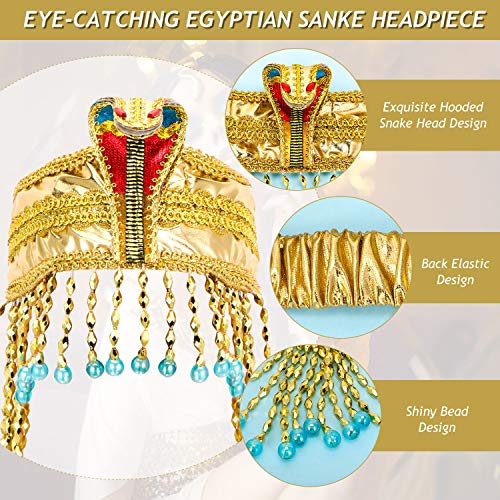 WILLBOND Women's Egyptian Headpiece Crown Snake Beaded Headband, Costume Accessory Beaded Headdress for Women, Eye-catching Design, Multiple Occasions, Proper Size - Image 4