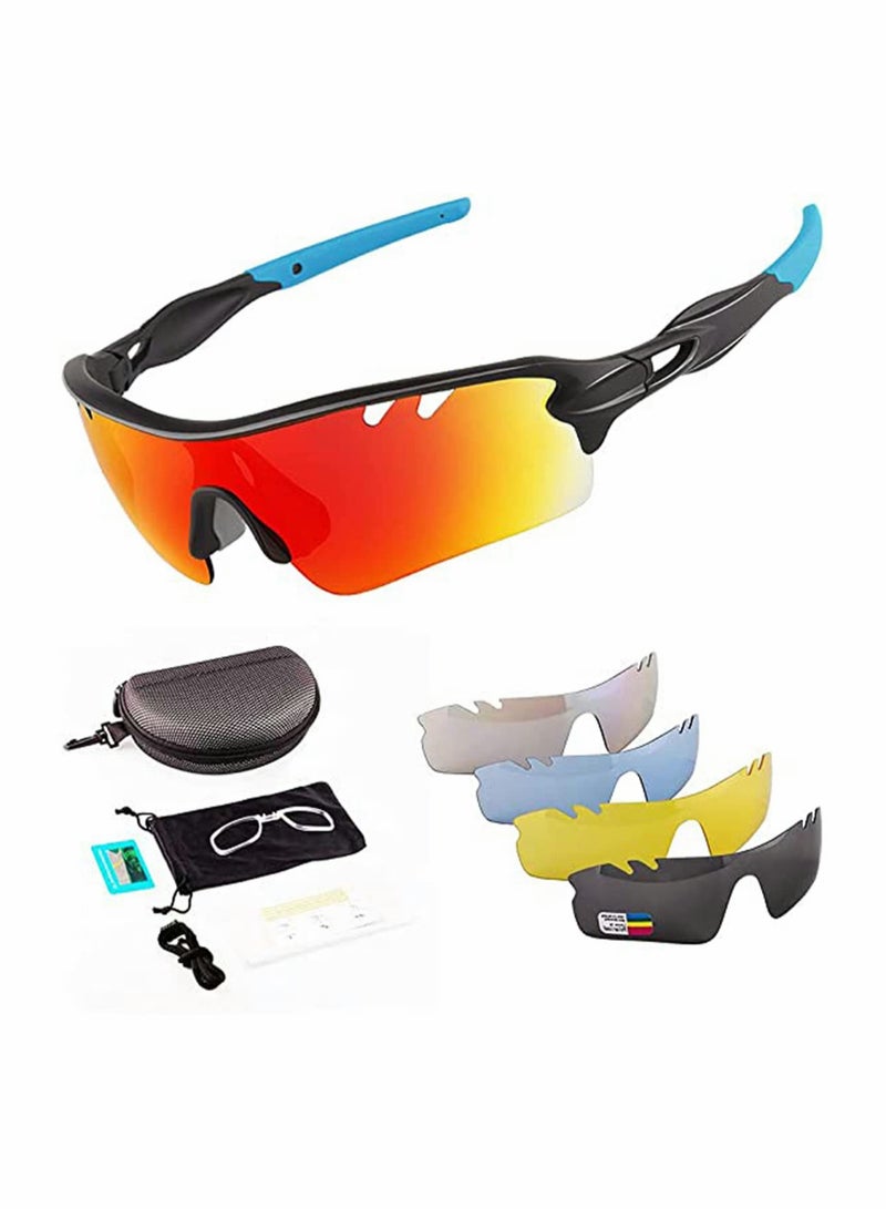 SOLARAE Polarised Sports Sunglasses, with Interchangeable Lenses, for Mens Womens Cycling Glasses, Baseball Running Fishing Golf Driving Outdoor Activities, Mountain Bike, Road Bike Sunglasses - Image 1