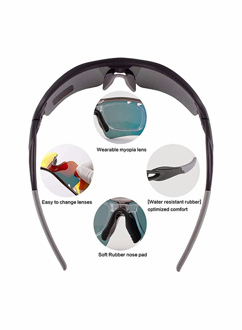 SOLARAE Polarised Sports Sunglasses, with Interchangeable Lenses, for Mens Womens Cycling Glasses, Baseball Running Fishing Golf Driving Outdoor Activities, Mountain Bike, Road Bike Sunglasses - Image 2