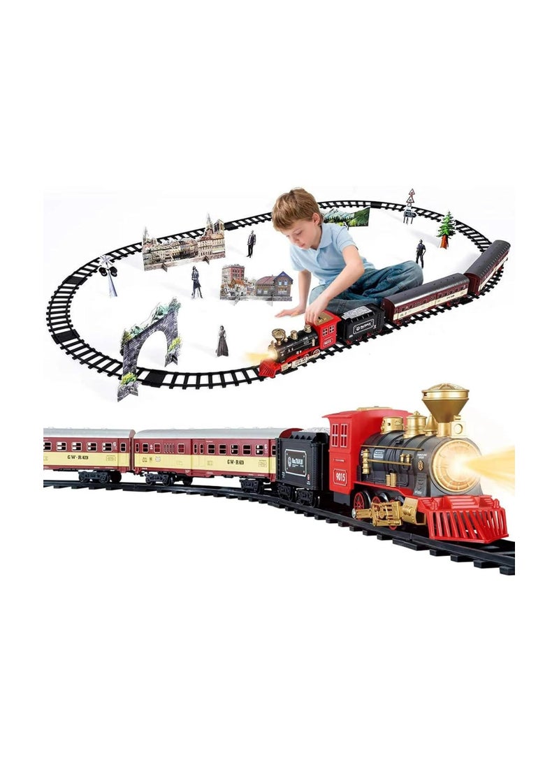 Electric Train Toy Set Car Railway Tracks Diecast Model Educational Game Boy Toys for Children - Image 1