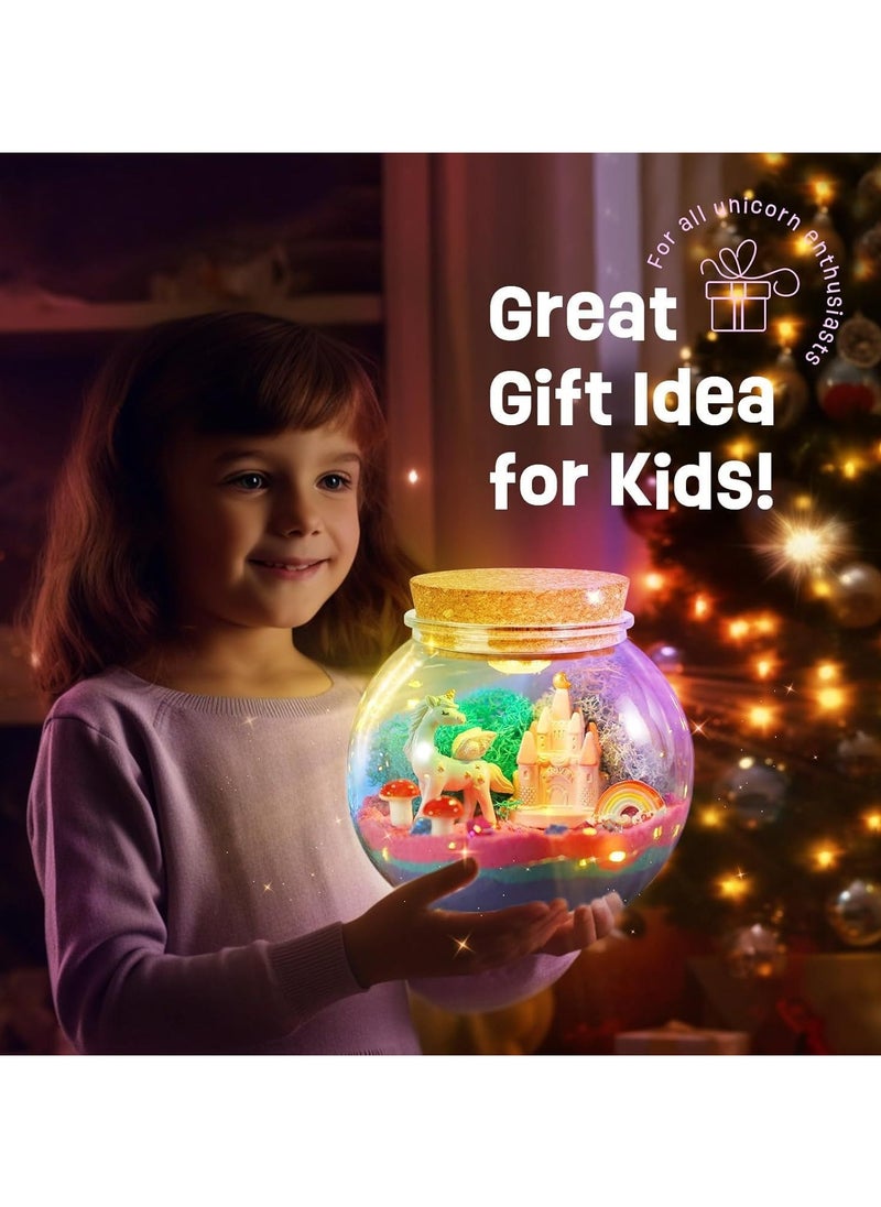 TAPIT - Dinosaur Terrarium Kit for Kids Dino Kid Crafts with DIY Moon Lamp Painting Kit Birthday Gift for Boys Ages 4-12 Year Old Arts and Crafts for Boys and Kids Dinosaur Toys for Boys (Unicorn) - Image 1
