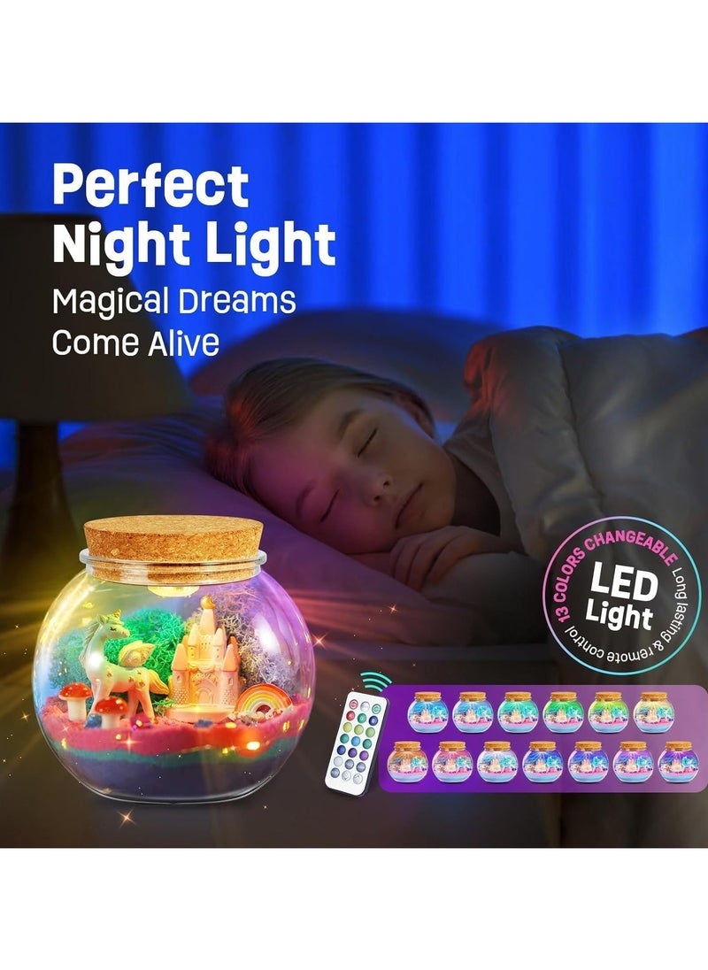 TAPIT - Dinosaur Terrarium Kit for Kids Dino Kid Crafts with DIY Moon Lamp Painting Kit Birthday Gift for Boys Ages 4-12 Year Old Arts and Crafts for Boys and Kids Dinosaur Toys for Boys (Unicorn) - Image 1