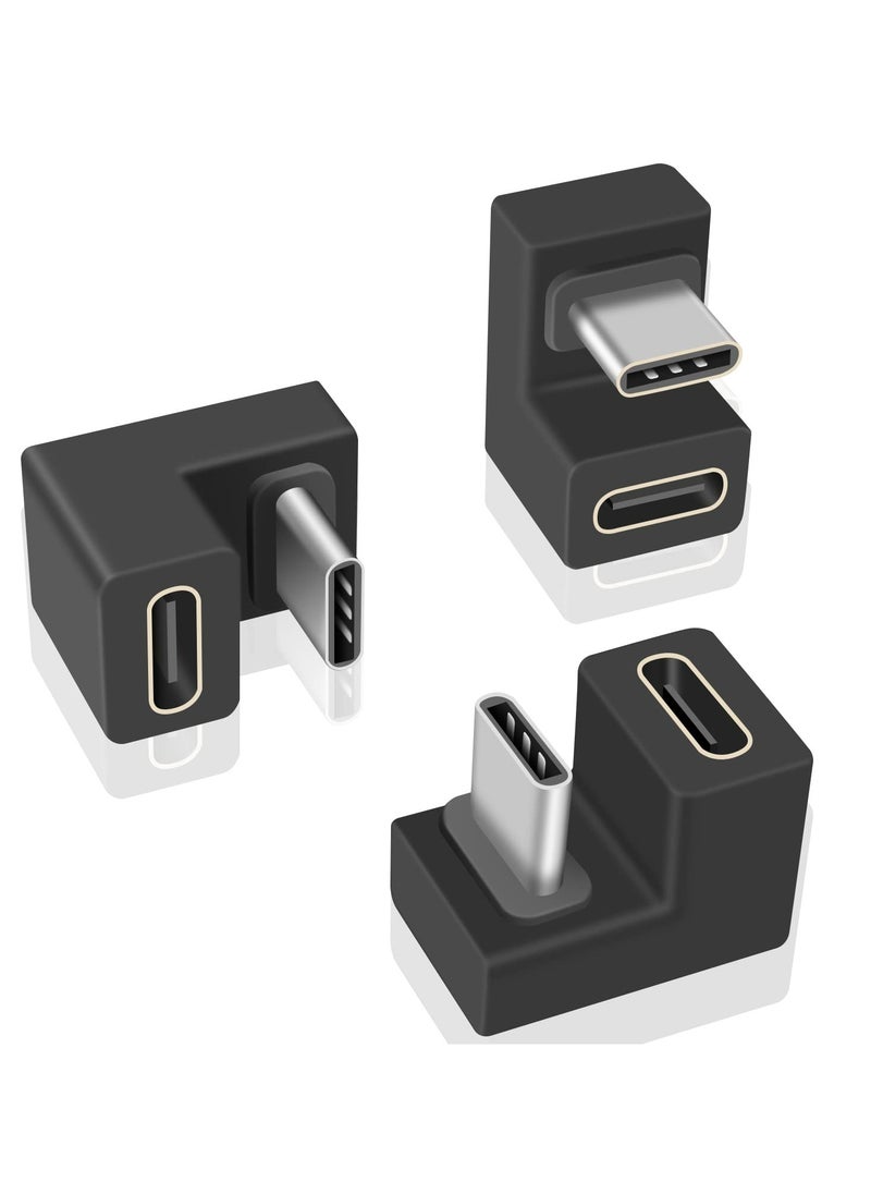 CMGTYYD USB C U Shape Adapter, (3Pack) USB C 180 Degree Adapter, 10Gbps USB C to USB C Extension Adapter (Type-C 3.1 Gen 2) for Mobile Phone, Laptop  - Image 1