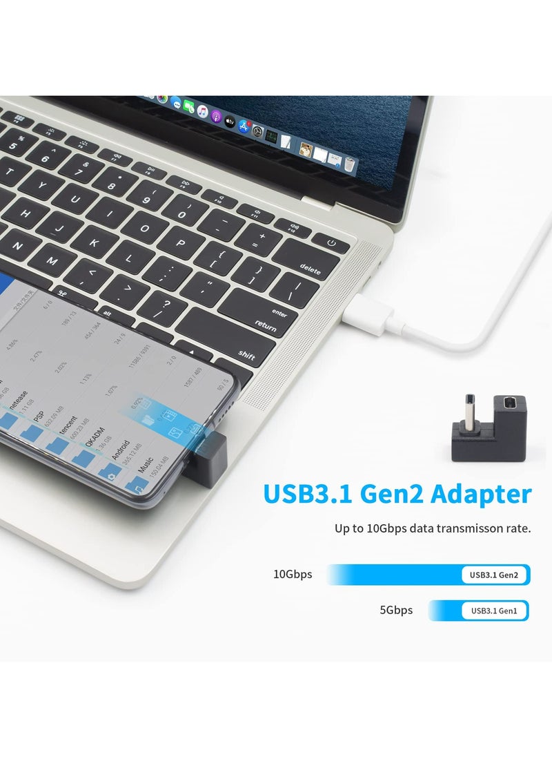 CMGTYYD USB C U Shape Adapter, (3Pack) USB C 180 Degree Adapter, 10Gbps USB C to USB C Extension Adapter (Type-C 3.1 Gen 2) for Mobile Phone, Laptop  - Image 2