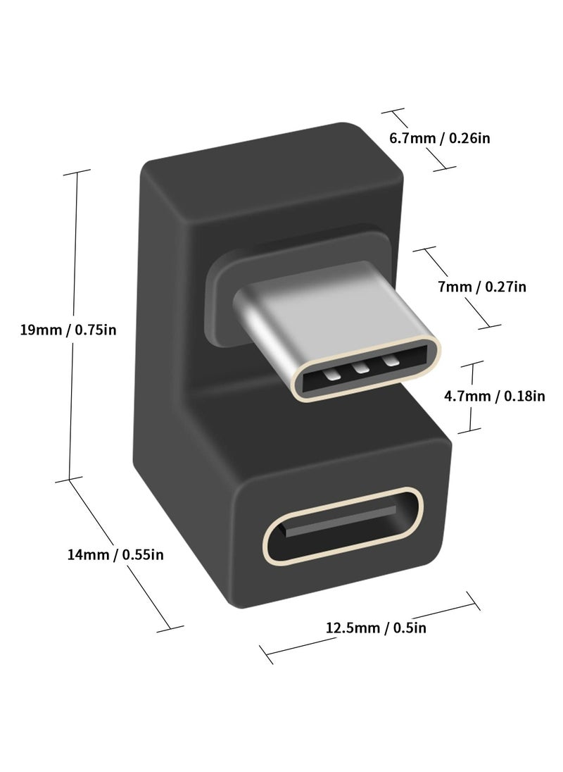 CMGTYYD USB C U Shape Adapter, (3Pack) USB C 180 Degree Adapter, 10Gbps USB C to USB C Extension Adapter (Type-C 3.1 Gen 2) for Mobile Phone, Laptop  - Image 5