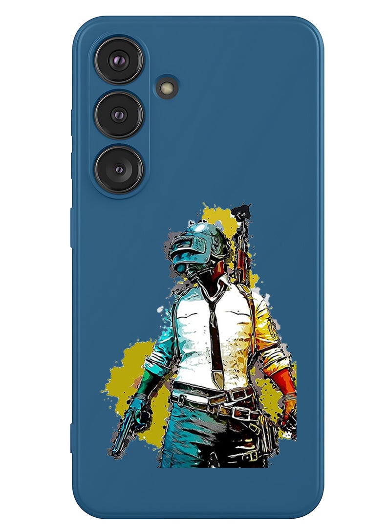 Theodor Protective Slim Fit Case Liquid Silicone Cover with Full Body Protection Anti-Scratch Shockproof Case For Samsung Galaxy S25 Plus (Blue) - Pubg - Image 1