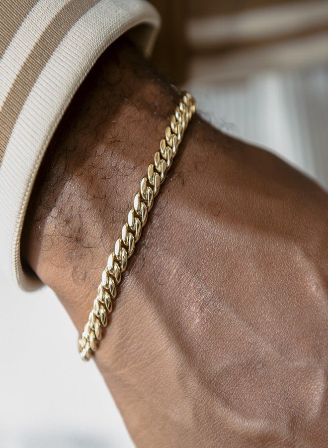 GLD Shop Cuban Bracelet - 3MM/6MM/5MM//8MM/12MM Sizes - 6/7/8/9 Inch Lengths - Gold/White Gold - Unisex (7.00, 6MM Cuban Gold) - Image 3