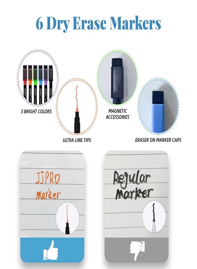 JJPRO Magnetic Dry Erase Calendar for Refrigerator-Reusable Monthly Calendar,Weekly Planner&to Do List for Fridge-Magnetic Monthly,Weekly Planner&List 2pcs-Starts Sunday-16.5x11" - Image 5