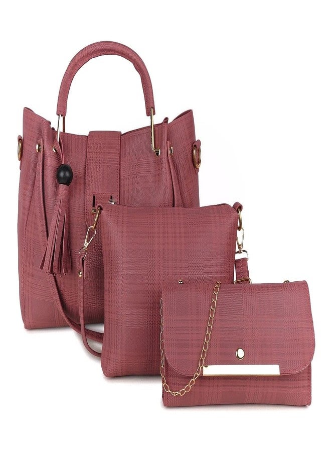 DANIEL CLARK Handbags For Women Combo (Set Of 3), Peach - Image 1