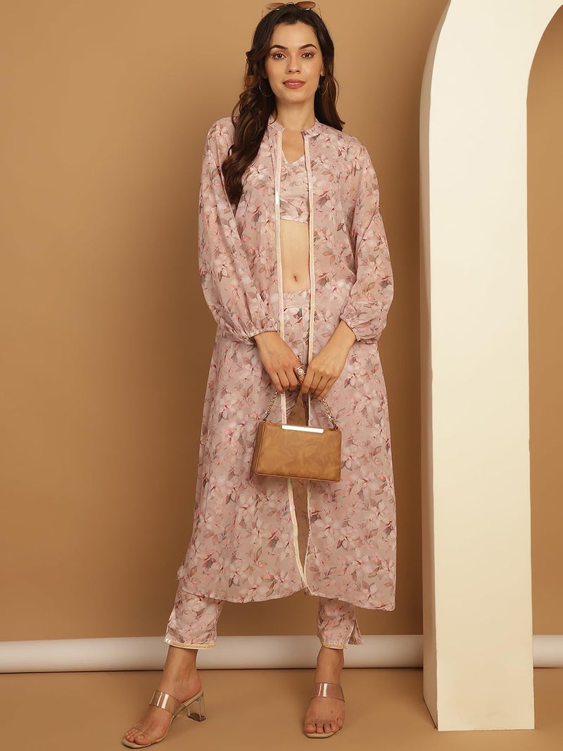 jompers جومبرز سترة نسائية مزخرفة من قطن مدمج مع طباعة رقمية في الأعلى والأسفل - Image 4