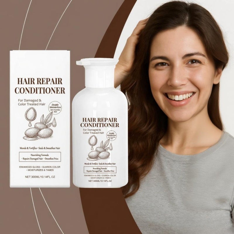 Moisturizing Hair Conditioner: White, Deep Penetrating Nourishment - Long-Lasting Hydration, Frizz Control for Dry Damaged Hair, Daily Hair Care - Image 5