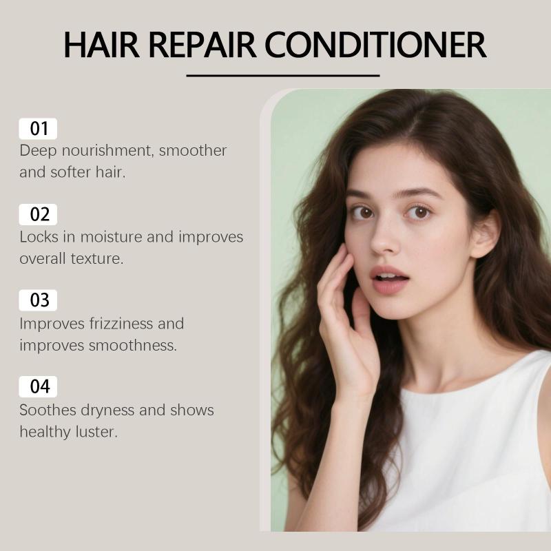 Moisturizing Hair Conditioner: White, Deep Penetrating Nourishment - Long-Lasting Hydration, Frizz Control for Dry Damaged Hair, Daily Hair Care - Image 4