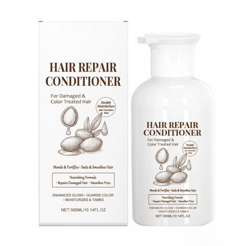 Moisturizing Hair Conditioner: White, Deep Penetrating Nourishment - Long-Lasting Hydration, Frizz Control for Dry Damaged Hair, Daily Hair Care - Image 1