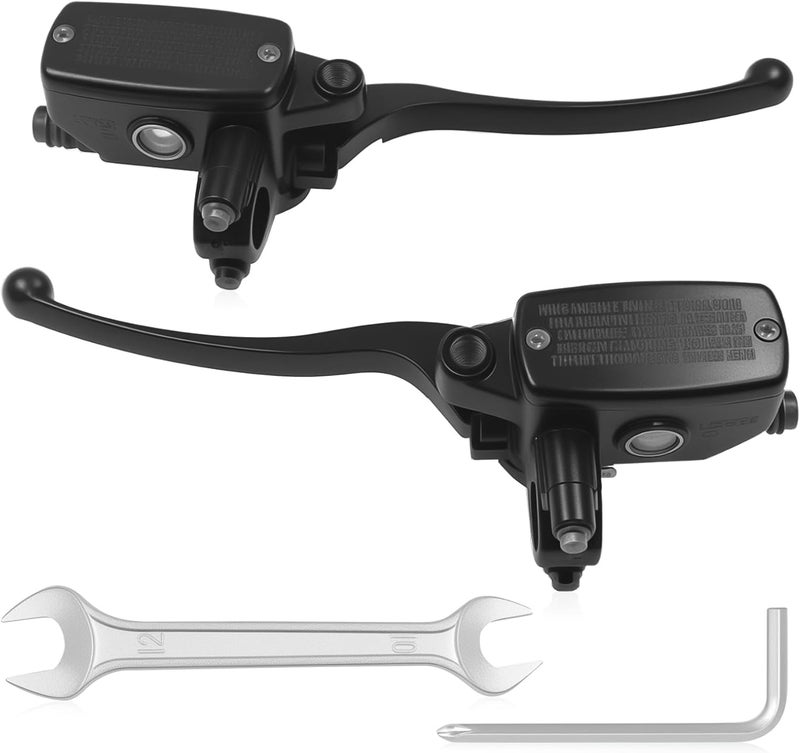 Triumilynn 7/8 Inch 22mm Brake Clutch Master Cylinder Replacement for Hon-da Yamaha Suzuki Kawasaki, 7/8" Handlebar for Universal Motorcycle - Left & Right（Black） - Image 1