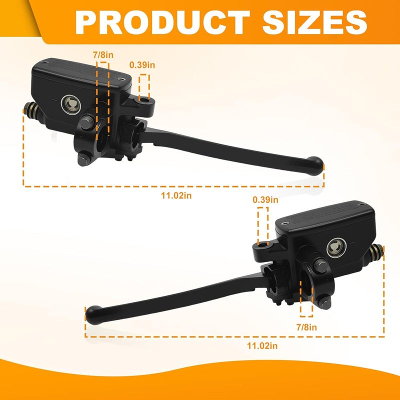 Triumilynn 7/8 Inch 22mm Brake Clutch Master Cylinder Replacement for Hon-da Yamaha Suzuki Kawasaki, 7/8" Handlebar for Universal Motorcycle - Left & Right（Black） - Image 3