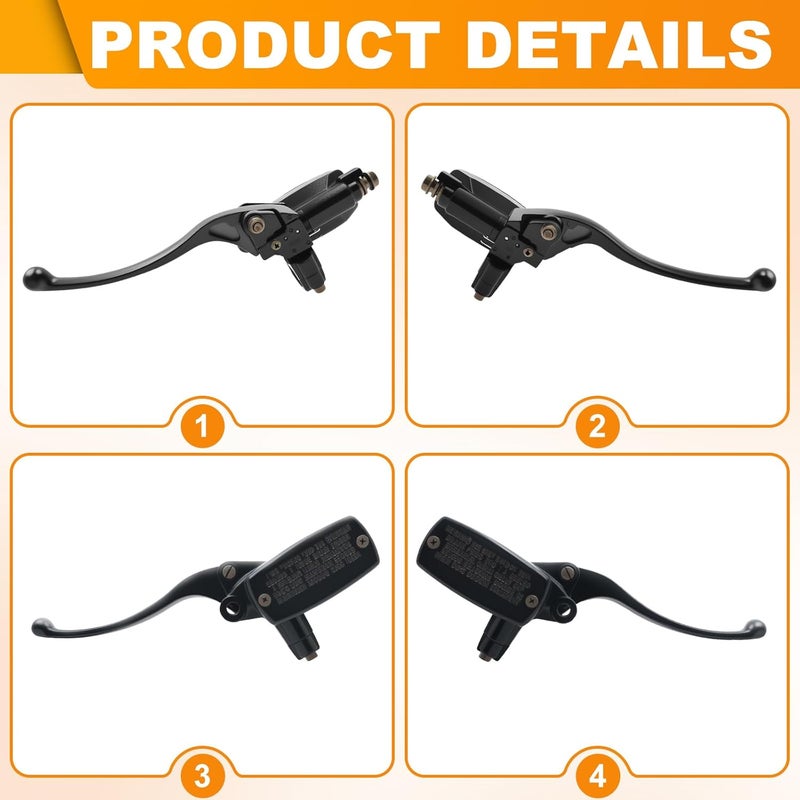 Triumilynn 7/8 Inch 22mm Brake Clutch Master Cylinder Replacement for Hon-da Yamaha Suzuki Kawasaki, 7/8" Handlebar for Universal Motorcycle - Left & Right（Black） - Image 4
