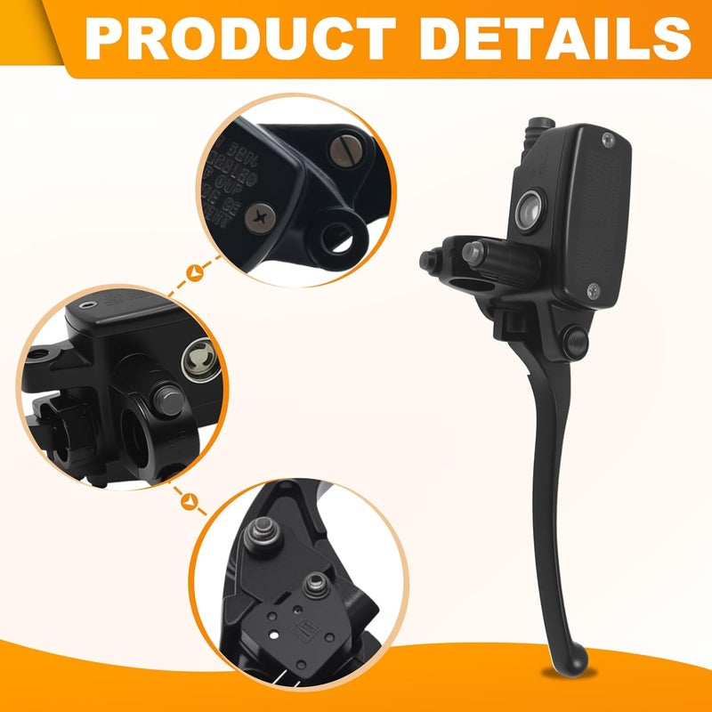 Triumilynn 7/8 Inch 22mm Brake Clutch Master Cylinder Replacement for Hon-da Yamaha Suzuki Kawasaki, 7/8" Handlebar for Universal Motorcycle - Left & Right（Black） - Image 5