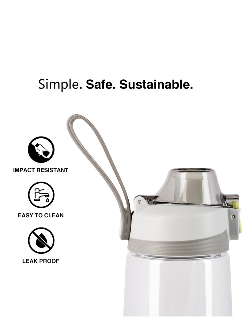 Fissman زجاجة مياه للأطفال خالية من مادة BPA وغير سامة، زجاجة عصير بلاستيكية محلية الصنع، حليب، مشروبات الشوكولاتة الباردة مع غطاء قابل للطي مانع للتسرب، 500 مل - Image 2