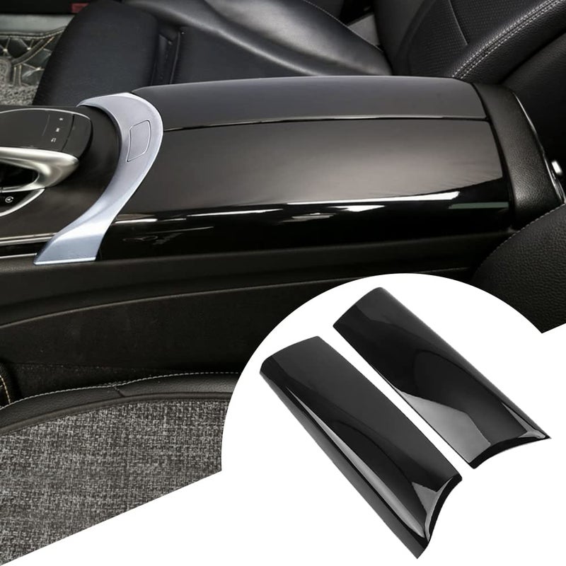 Lotcesfun Center Armrest Box Trim Cover ABS Compatible with MercedesBenz Mercedes C Class W205 GLCClass X253 20152022 Console Box Protective Cover Piano Black 2Pcs