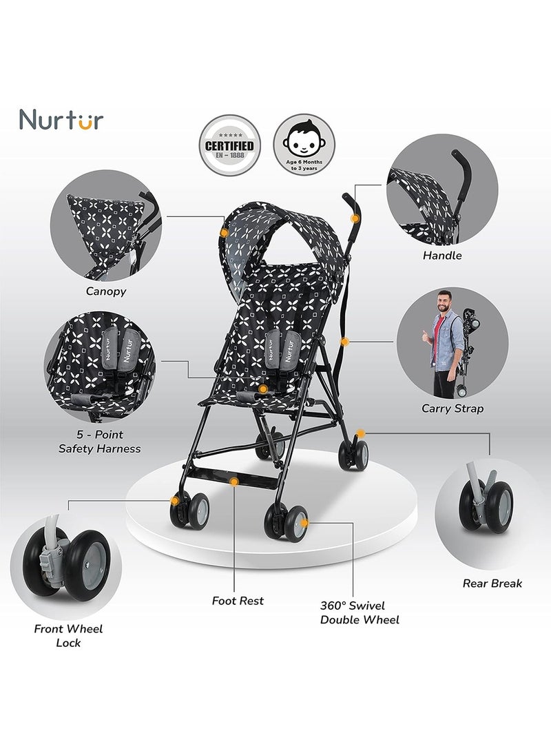 Nurtur - Rex Buggy Stroller Multicolor Lightweight With Compact Fold Canopy And Shoulder Strap 6 To 36 Months - Image 1