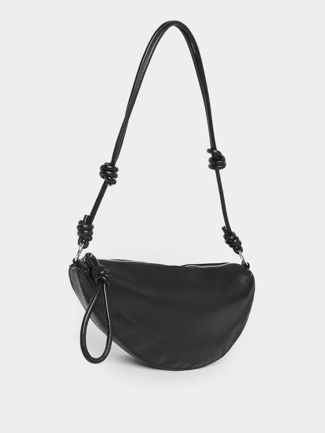 Styli Styli Plain Half Moon Shoulder Bag with Knot Detail Loop - Image 1