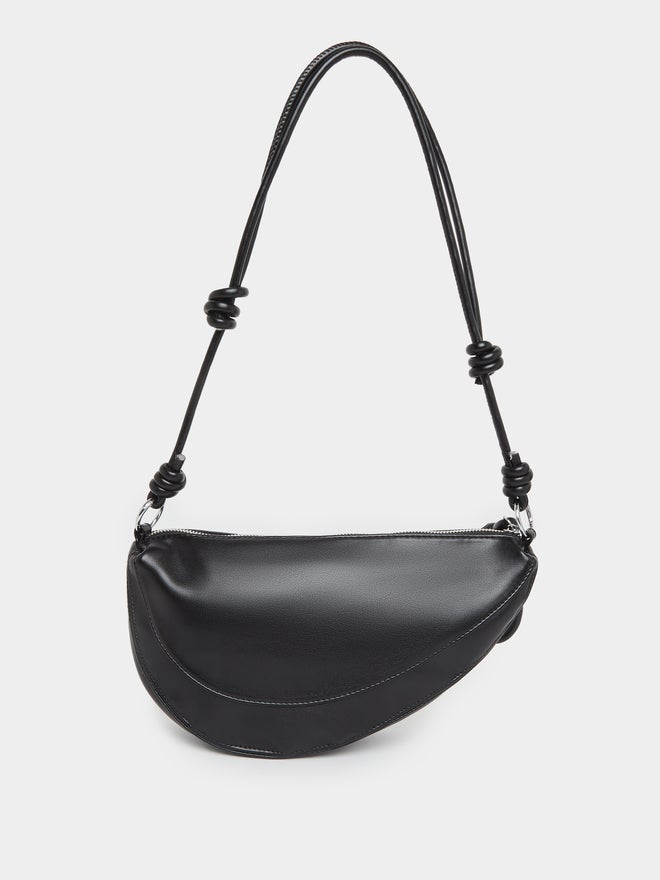 Styli Styli Plain Half Moon Shoulder Bag with Knot Detail Loop - Image 2