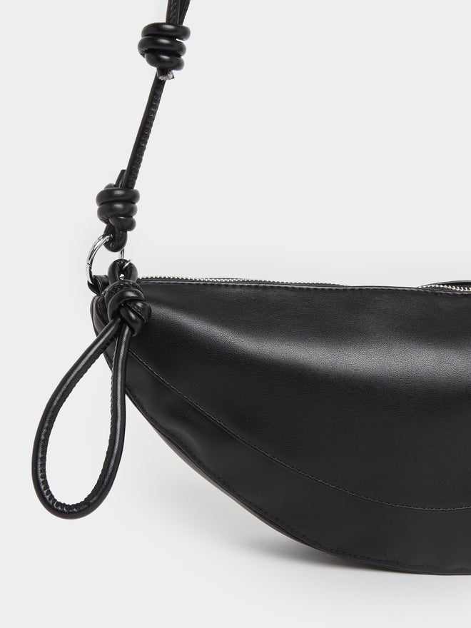 Styli Styli Plain Half Moon Shoulder Bag with Knot Detail Loop - Image 3