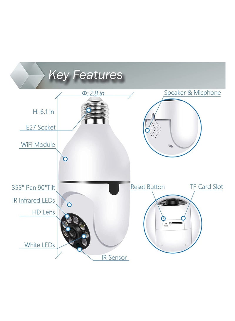 ELTRAZONE Y22-1080P light bulb IP Camera Camera dual light HD night vision wireless camera wifi camera cloud table lamp - Image 3