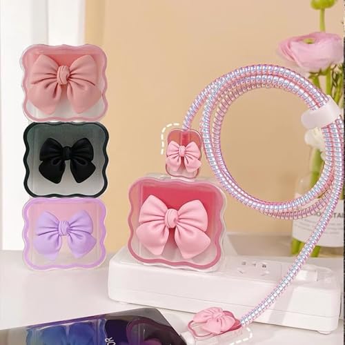 Like Star® Charger Protection Cover 4 in 1, Compatible for iPhone Charger only 18W & 20W, Spiral Cable Protector for Charging Cable, Charger Protector with 3D Design - Image 5